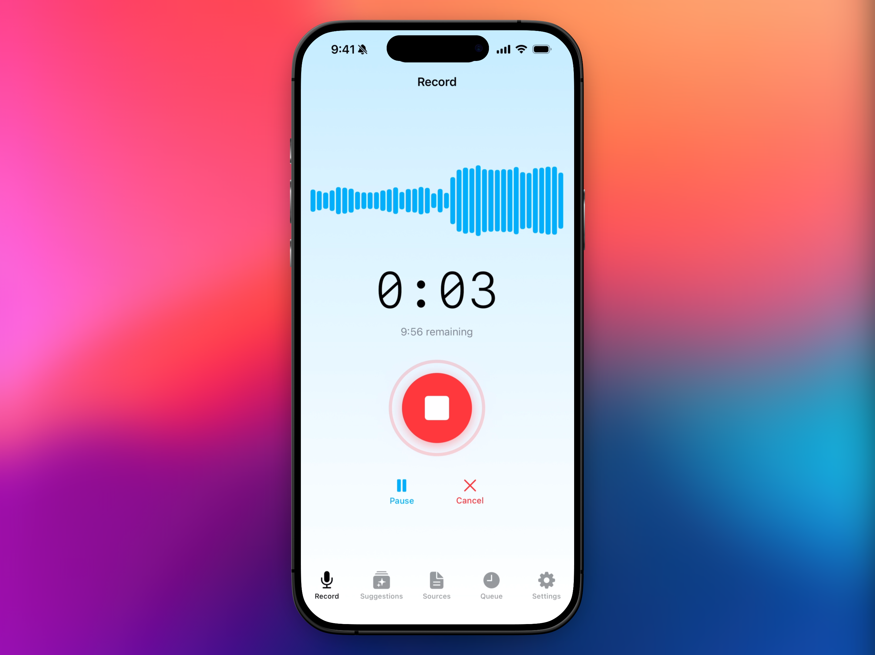 Bleet iOS app — recording a voice note